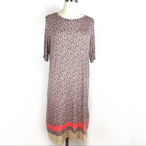 CUDDL DUDS Print Mix Dress Coral Ditsy Floral